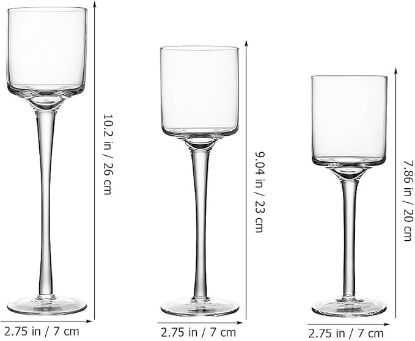 Picture of Set of 3 Clear Glass Household Candle Holders