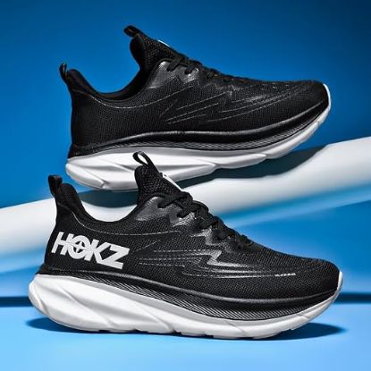 Picture of Hokz Soft Sole Running Shoes for Men - Black/White - Size 43 (Size US 10)