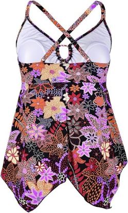Picture of Women's Firpearl Tankini Bathing Suit Top - Red Floral - Size US 14
