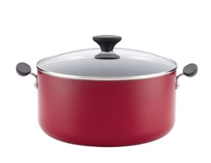Picture of Farberware 10.5-Quart Nonstick Covered Wide Stockpot - Red